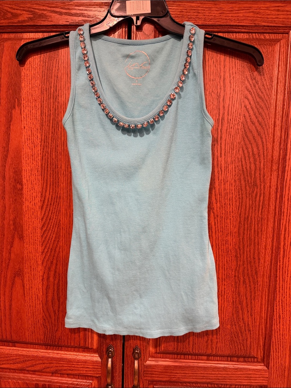 INC International Concepts Aqua Jeweled Scoop Tank